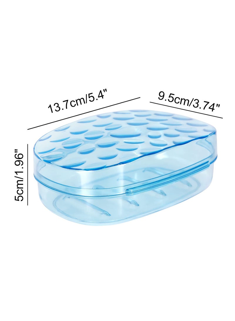 SYOSI 4Pcs Clear Soap Container Plastic Soap Holder with Lid Extra Large Size Soap Bar Case Soap Box Portable Travel Bar Soap Container with 10 random color bracelets  - Image 3