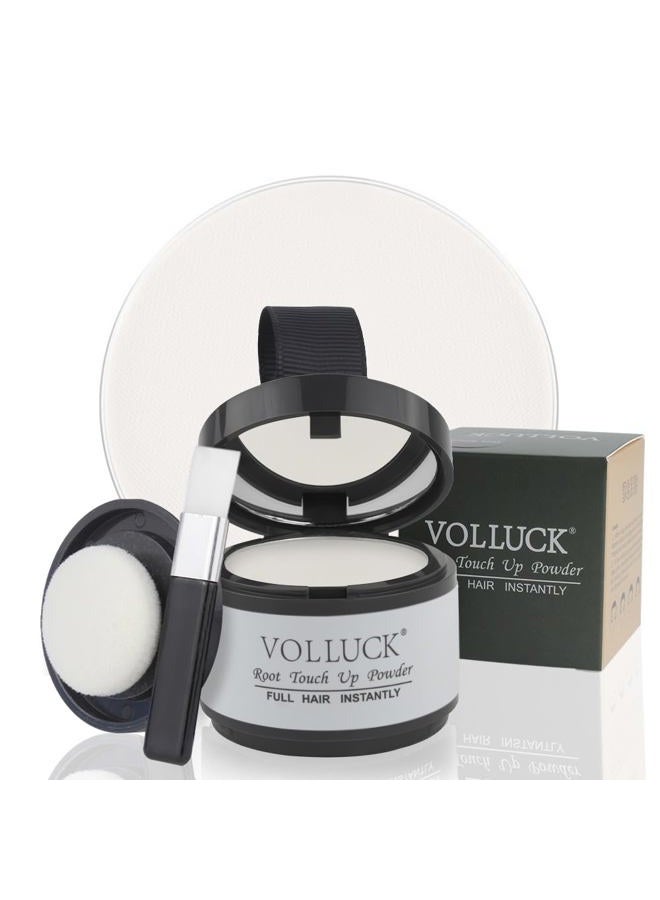 VOLLUCK Root Touch Up Hair Powder Root Cover Up Hairline Shadow Powder Stick, Root Touch Up for Thinning Hair for Women and Men, Bald Spots, Eyebrows, Beard Line, White - Image 1