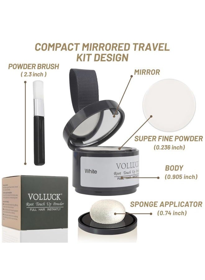 VOLLUCK Root Touch Up Hair Powder Root Cover Up Hairline Shadow Powder Stick, Root Touch Up for Thinning Hair for Women and Men, Bald Spots, Eyebrows, Beard Line, White - Image 2