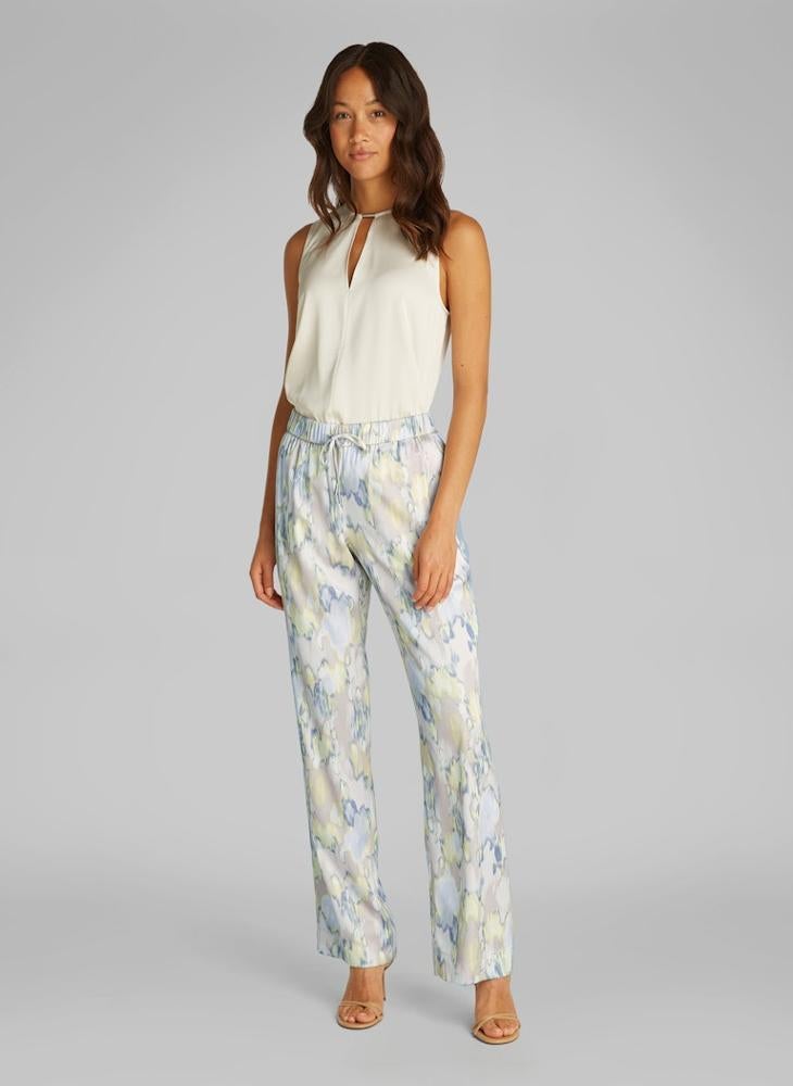 CALVIN KLEIN Printed Satin High Waist Pants  - Image 4