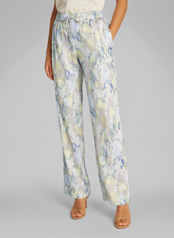 CALVIN KLEIN Printed Satin High Waist Pants  - Image 1