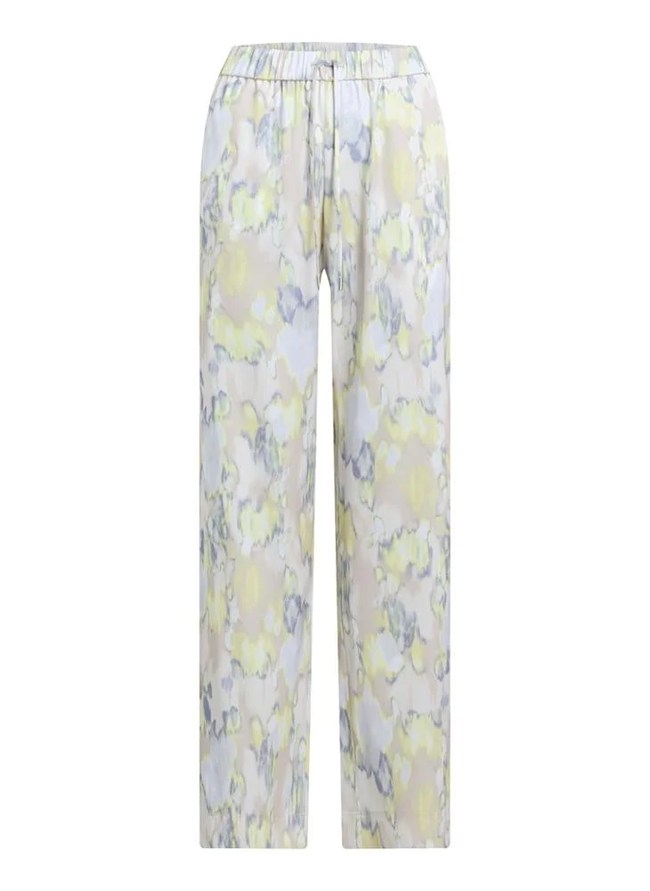 CALVIN KLEIN Printed Satin High Waist Pants