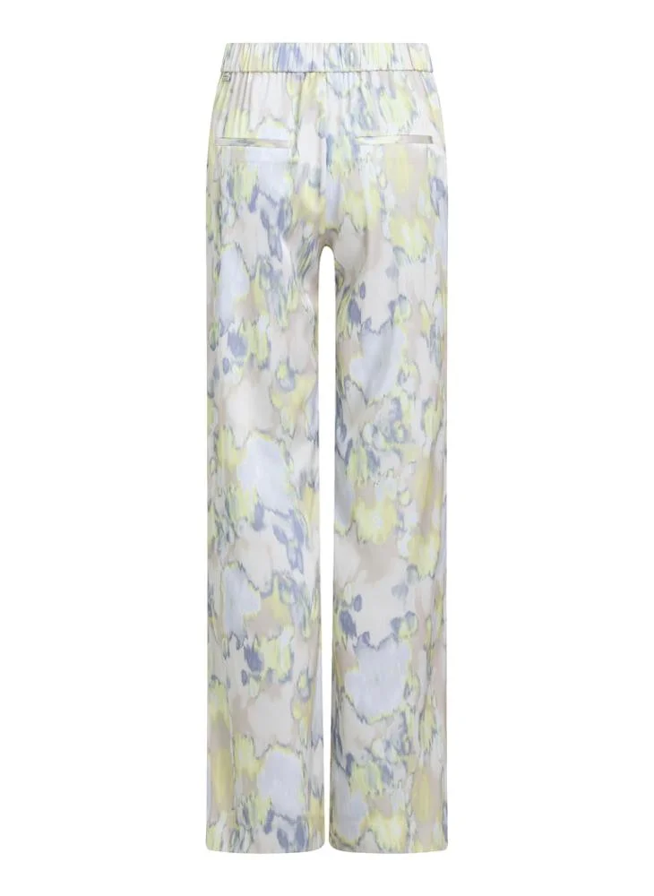 CALVIN KLEIN Printed Satin High Waist Pants