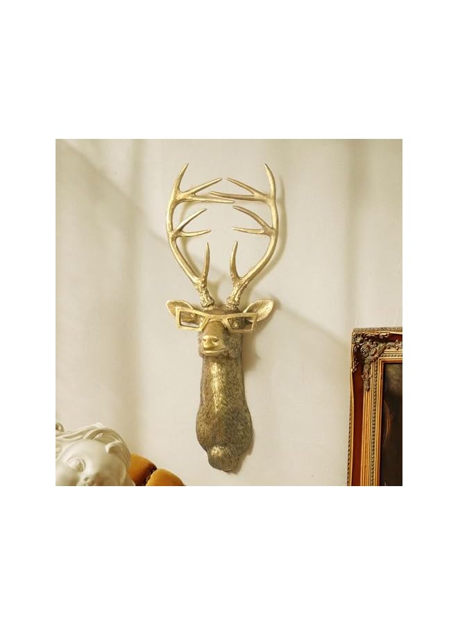 The Bros ديكور جدران برؤوس الحيوانات، رأس غزال مزيف، تماثيل حيوانات لديكور الجدران، ديكور رأس حيوان من الراتنج لتعليقها في غرفة المعيشة أو غرفة النوم أو المطبخ كهدية، غزال - Image 2