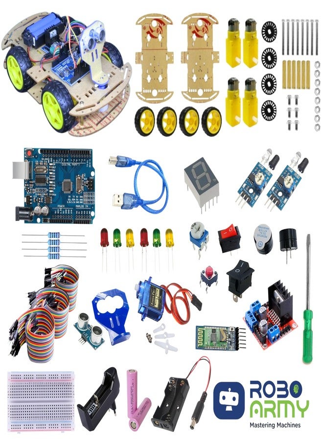 Roboarmy STEM Kit for Kids Ages 10-15 -12+ DIY Projects Including Smart Dustbin, Robot Car, Digital Dice, Educational Robotics Kit with Guide & Video Tutorials - Ideal for Class 6-9, Compatible with Arduino - Image 2