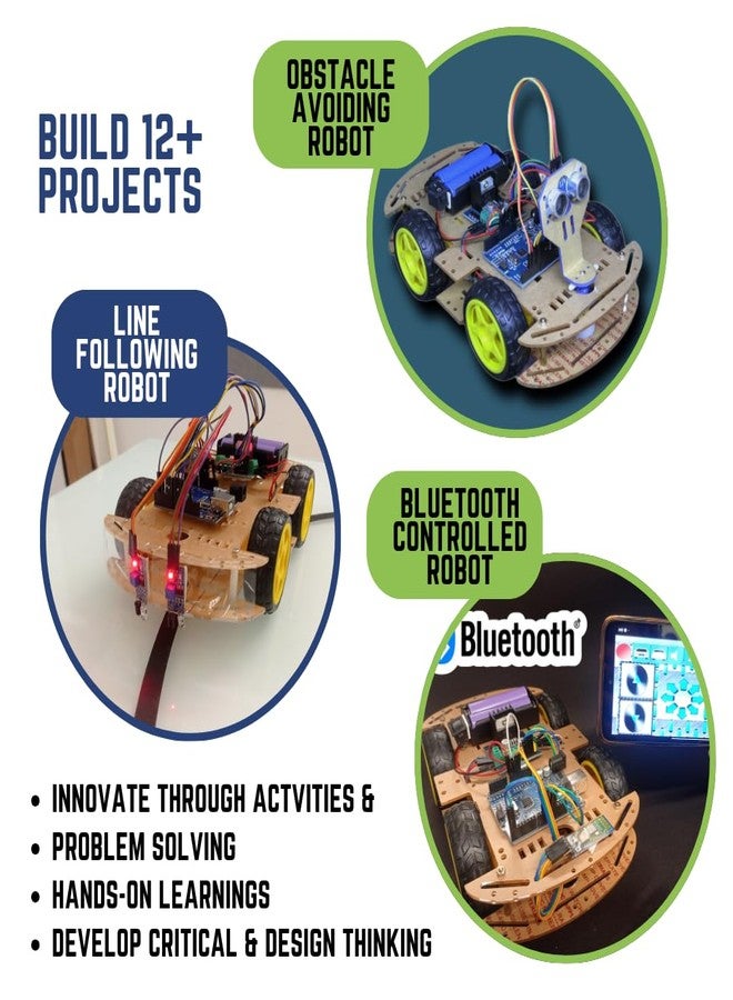 Roboarmy STEM Kit for Kids Ages 10-15 -12+ DIY Projects Including Smart Dustbin, Robot Car, Digital Dice, Educational Robotics Kit with Guide & Video Tutorials - Ideal for Class 6-9, Compatible with Arduino - Image 4