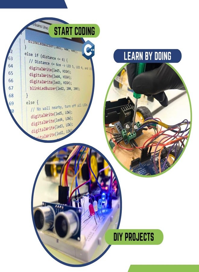 Roboarmy STEM Kit for Kids Ages 10-15 -12+ DIY Projects Including Smart Dustbin, Robot Car, Digital Dice, Educational Robotics Kit with Guide & Video Tutorials - Ideal for Class 6-9, Compatible with Arduino - Image 5