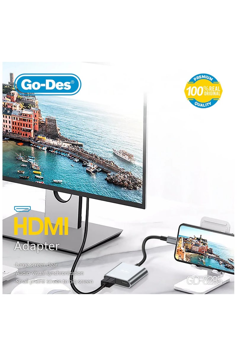 GO-DES 2-in-1 HDTV + Lightning Dual Output Video Converter 1080P HD Display for Phones and Notebooks - Image 3