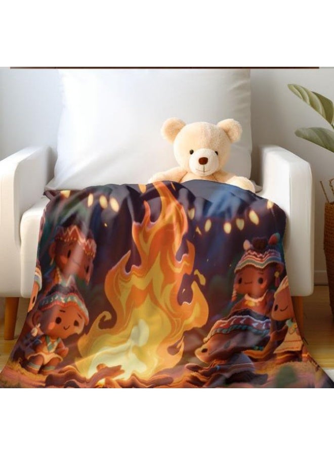 عام بطانية رقيقة من الفانيلا الكرتونية للأطفال أو الطلاب (دافئة ومريحة ومناسبة للنوم والألعاب) 100 سم * 150 سم - 1064 - Image 5