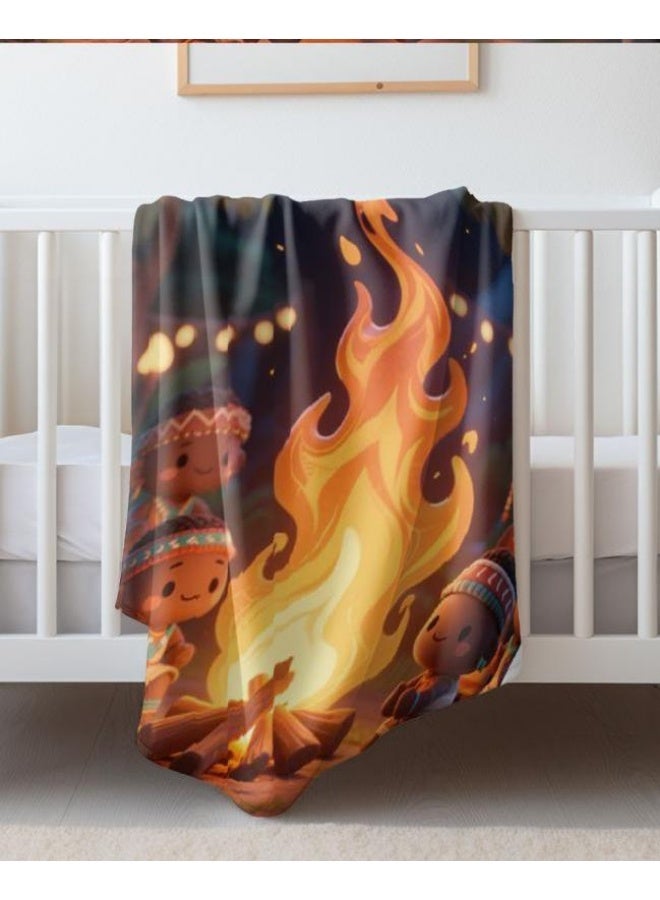 عام بطانية رقيقة من الفانيلا الكرتونية للأطفال أو الطلاب (دافئة ومريحة ومناسبة للنوم والألعاب) 100 سم * 150 سم - 1064 - Image 4