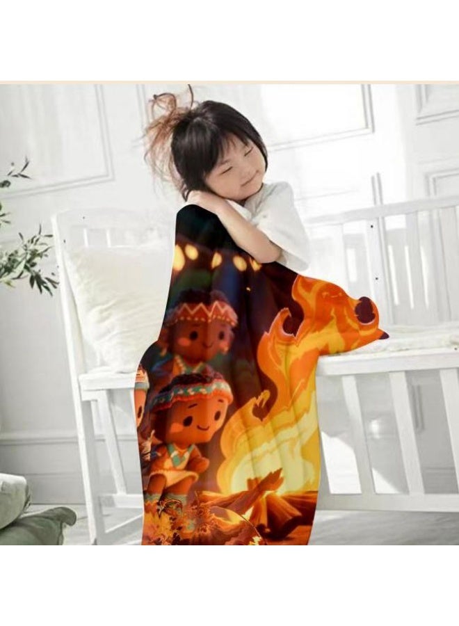 عام بطانية رقيقة من الفانيلا الكرتونية للأطفال أو الطلاب (دافئة ومريحة ومناسبة للنوم والألعاب) 100 سم * 150 سم - 1064 - Image 3