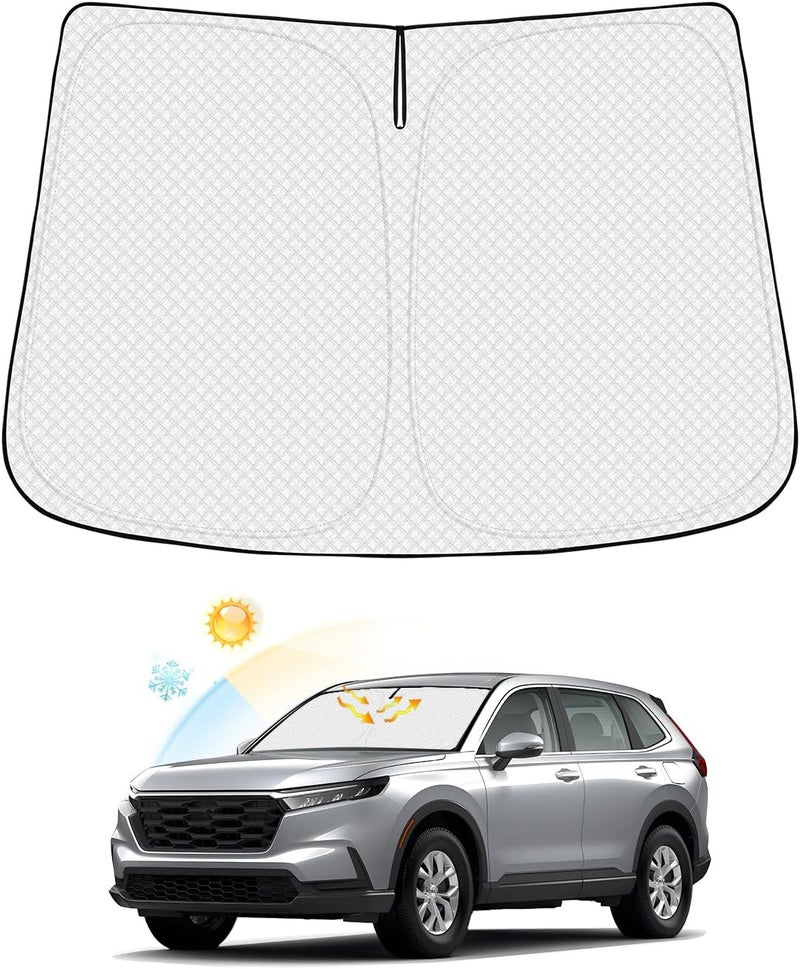 Canvcle Windshield Sun Shade for Honda CR-V 2023-2025 2026 CRV Accessories Thicken 6-Layer Front Window Sunshade Cover Sun Visor Protector Foldable Block UV Rays Keep Vehicle Cool Heavy load resistant - Image 1