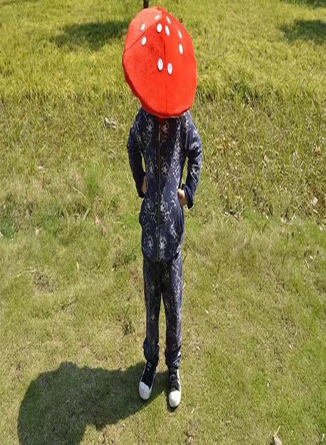 Hosfairy Red White Spotted Mushroom Hat Plush Mushroom Hat Cosplay Costume Accessory for Christmas Halloween Party Favors Hat Costume Photo Props - Image 2