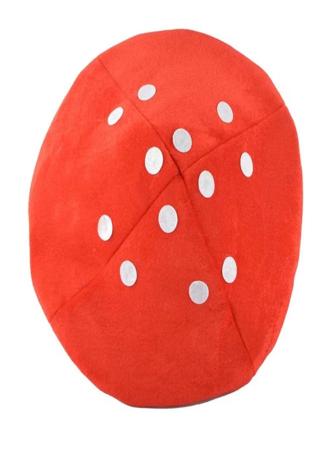 Hosfairy Red White Spotted Mushroom Hat Plush Mushroom Hat Cosplay Costume Accessory for Christmas Halloween Party Favors Hat Costume Photo Props - Image 1
