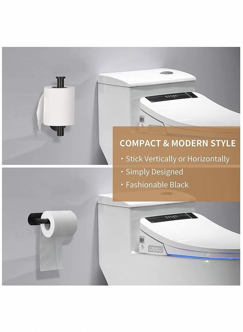 NOOM Stainless Steel Toilet Paper Holder Wall Mount Self Adhesive Bathroom Paper Towel Roll Holder for Home Kitchen Everyday Use - Image 3