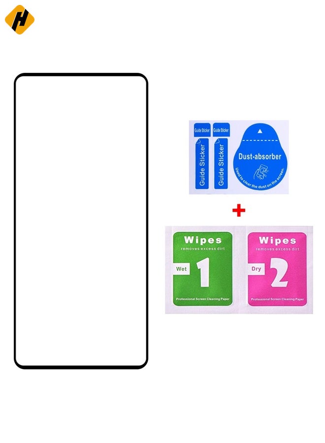 HuHa Screen Protector For Motorola Edge 50 Fusion Edge Glue 9H HD 3D Curved Edge Tempered Glass Film(Black) - Image 2