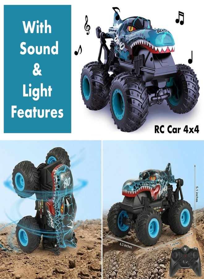 سنابترون سيارة سنابترون ديناصور للأطفال تعمل بجهاز تحكم عن بعد، شاحنة مونستر قابلة للانجراف بزاوية 360 درجة مع أضواء LED وموسيقى، ألعاب تحكم عن بعد بتردد 2.4 جيجاهرتز، سيارة انزلاقية تعمل بجهاز تحكم عن بعد، لعبة تحكم عن بعد للأطفال من 3 إلى 8 سنوات فما فوق - Image 3