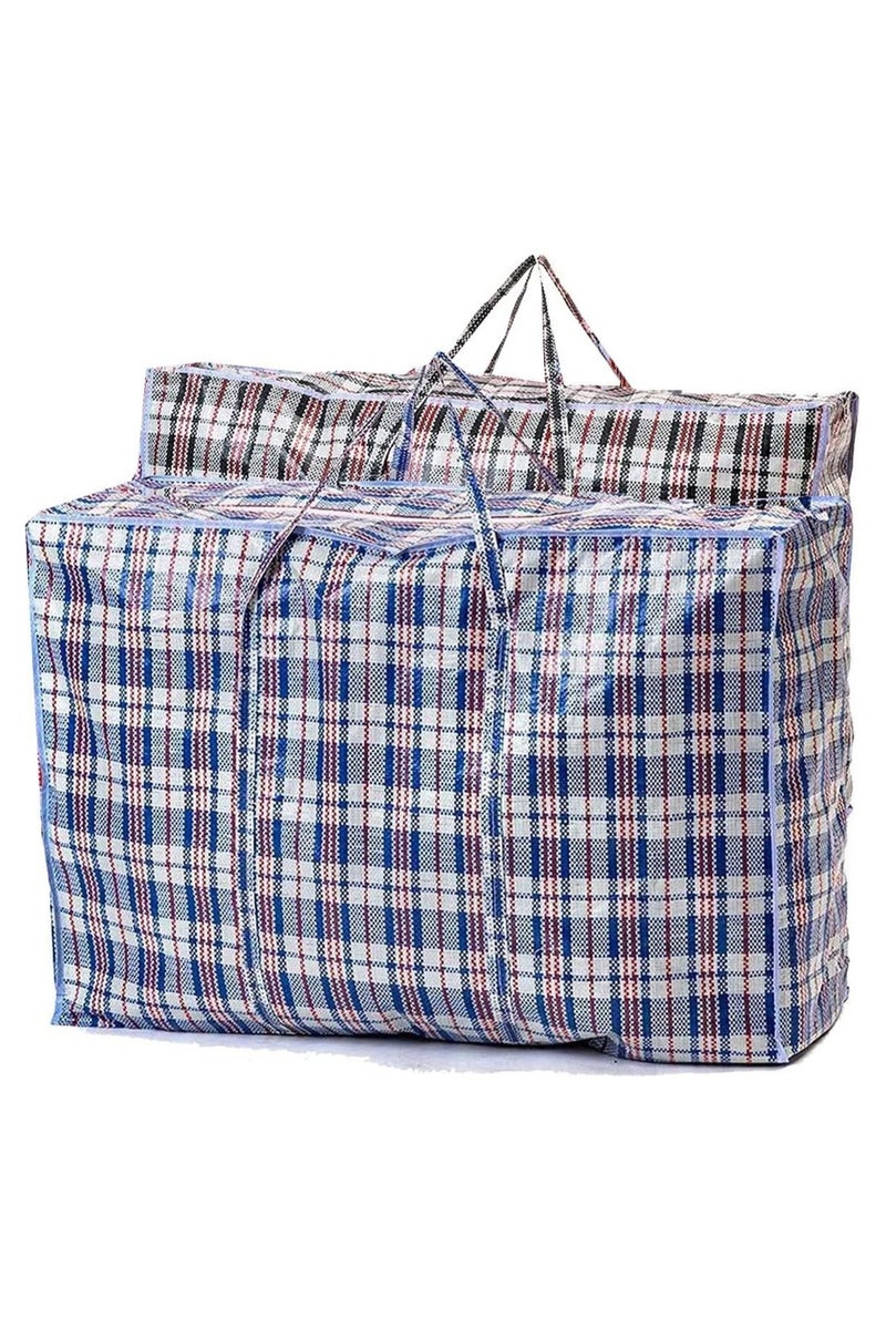 Laundry Bags With Zip & Handle, 2 Pack Heavy Duty Reusable Storage Bag For Clothes Moving House Grocery Shopping Bag. Small -55 x 50 x 30 cm