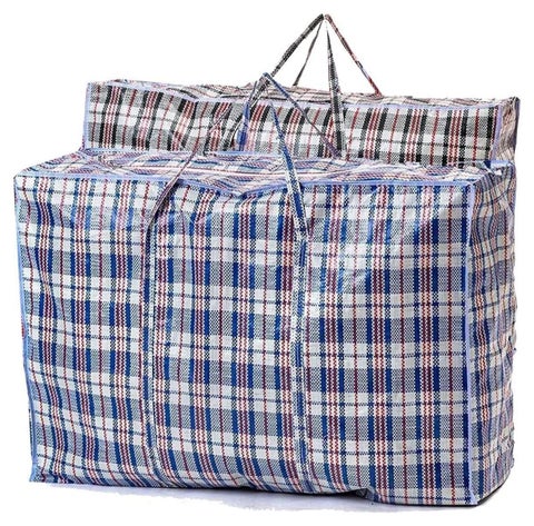 Laundry Bags With Zip & Handle, 2 Pack Heavy Duty Reusable Storage Bag For Clothes Moving House Grocery Shopping Bag. Small -55 x 50 x 30 cm