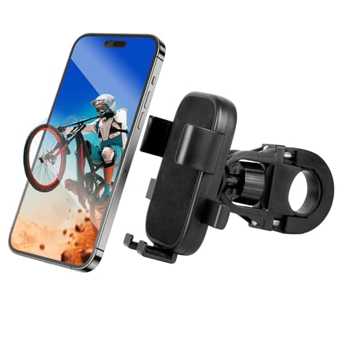 Mechrig Motorcycle Phone MountBike Phone Holder Bicycle Handlebar Cell Phone Mount Smartphone Holder Mount 360 Adjustable One Hand Operation Bike Accessories Handlebar Phone Clip Holder 94001 - Image 1
