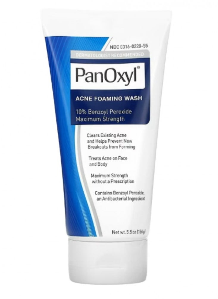 Stridex - PanOxyl Acne Foaming Wash Benzoyl Peroxide 10% and 55-Piece Medicated Soft Touch Pad - Image 1