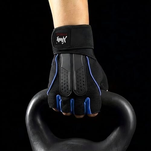 Xfinity Fitness Mens Gym Gloves with 12 Inch Wrist Support and Anti Slip Grip - Image 1