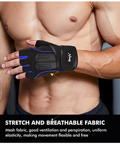 Xfinity Fitness Mens Gym Gloves with 12 Inch Wrist Support and Anti Slip Grip - Image 2