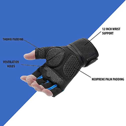 Xfinity Fitness Mens Gym Gloves with 12 Inch Wrist Support and Anti Slip Grip - Image 4