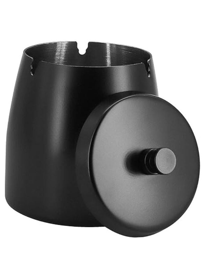 Cigarette Ashtray with Lid Smokeless Stainless Steel Ash Trays Covered Windproof Smell Proof Ashtrays for Outside Patio Home Odorless Office Tabletop - Image 1