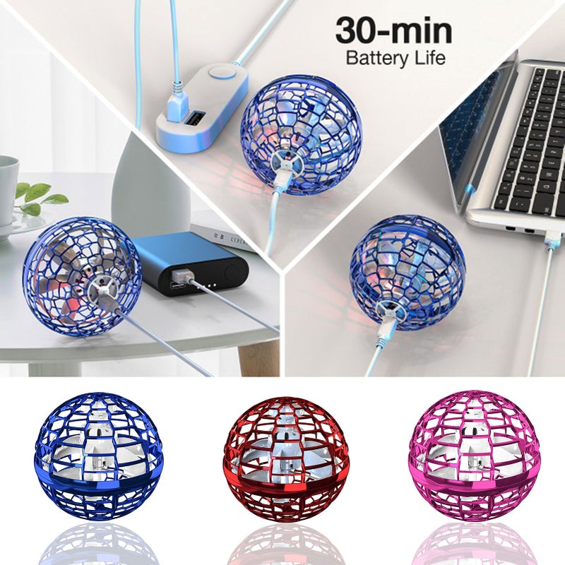 Flynova Pro Flying Ball Boomerang Spinner Dynamic RGB Lights Double Pass (Blue ball) - Image 4