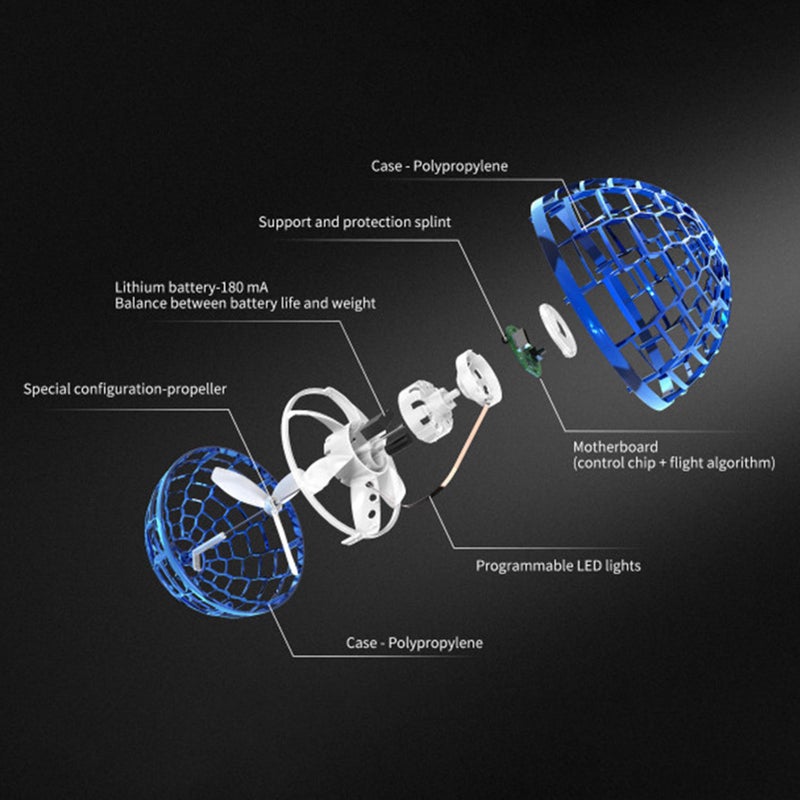 Flynova Pro Flying Ball Boomerang Spinner Dynamic RGB Lights Double Pass (Blue ball) - Image 3