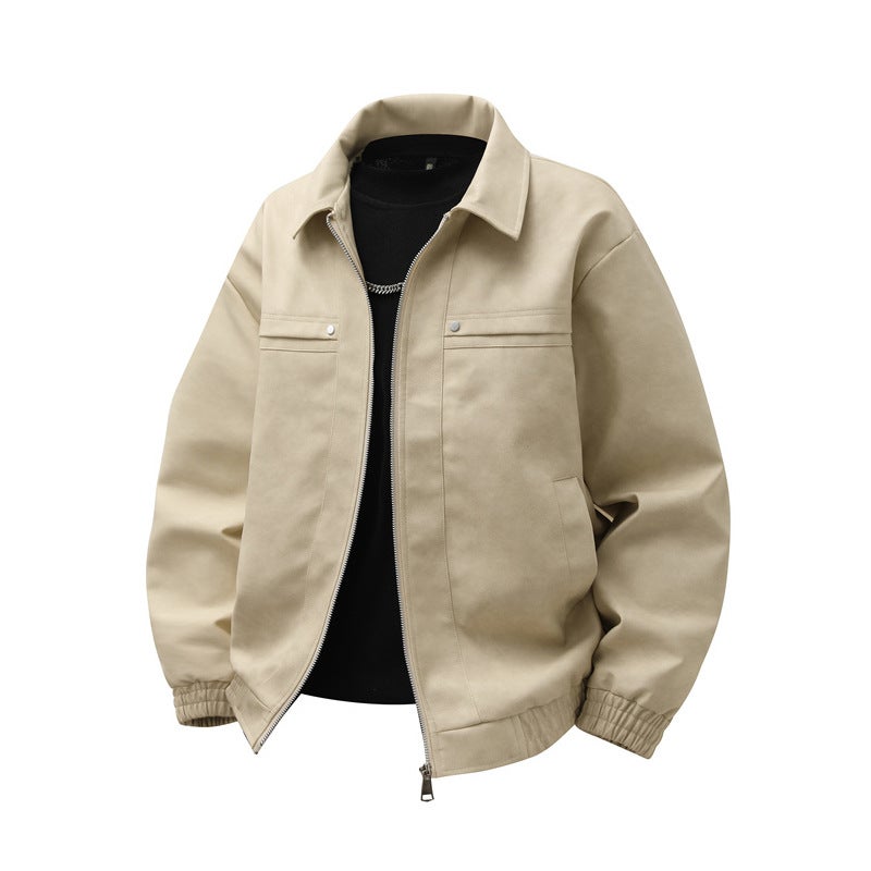 Men'S Jacket Trendy Brand Ins Youth Stylish Versatile Leather Coat Loose 2025 Top - Image 5