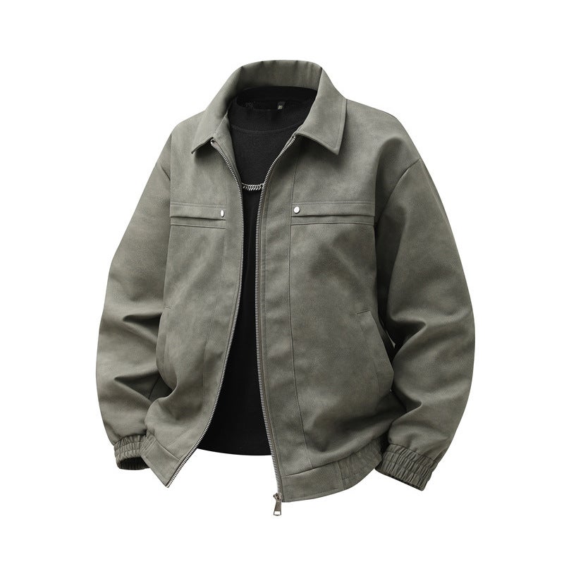 Men'S Jacket Trendy Brand Ins Youth Stylish Versatile Leather Coat Loose 2025 Top - Image 2