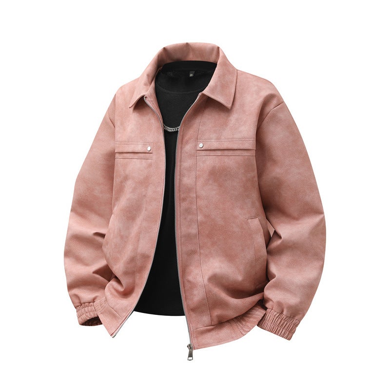 Men'S Jacket Trendy Brand Ins Youth Stylish Versatile Leather Coat Loose 2025 Top - Image 4