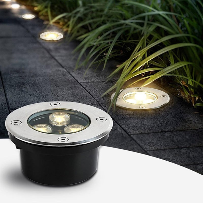 Outdoor Ground Light Recessed LED Underground Light IP66 Waterproof Buried Lights AC85-265V Embedded Spotlight for Garden Patio Driveway Step Deck Landscape Lighting (Blue 3W) - Image 1