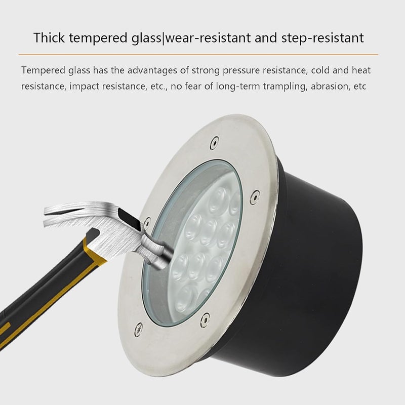 Outdoor Ground Light Recessed LED Underground Light IP66 Waterproof Buried Lights AC85-265V Embedded Spotlight for Garden Patio Driveway Step Deck Landscape Lighting (Blue 3W) - Image 4