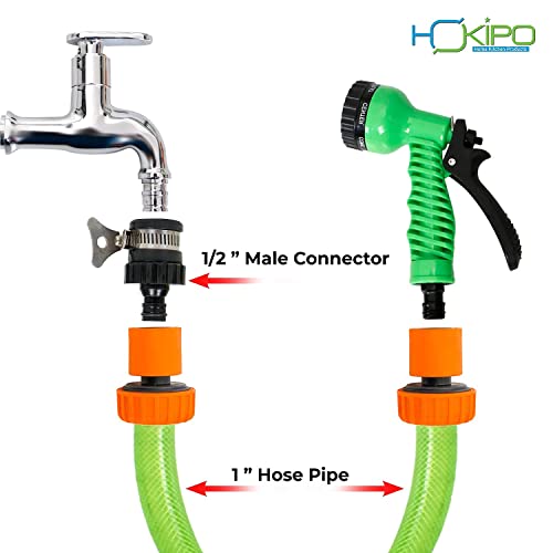 HOKIPO Plastic 1/2" Tap Adapter And 3/4" Garden Water Hose Pipe Quick Connector Set Of 2 (AR-3712+1691), 8 X 5 Cm - Image 5