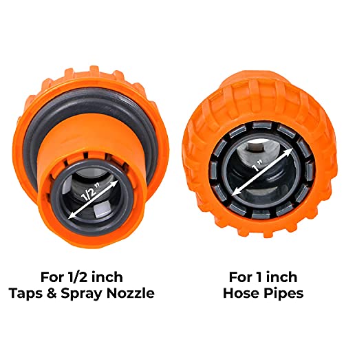 HOKIPO Plastic 1/2" Tap Adapter And 3/4" Garden Water Hose Pipe Quick Connector Set Of 2 (AR-3712+1691), 8 X 5 Cm - Image 3