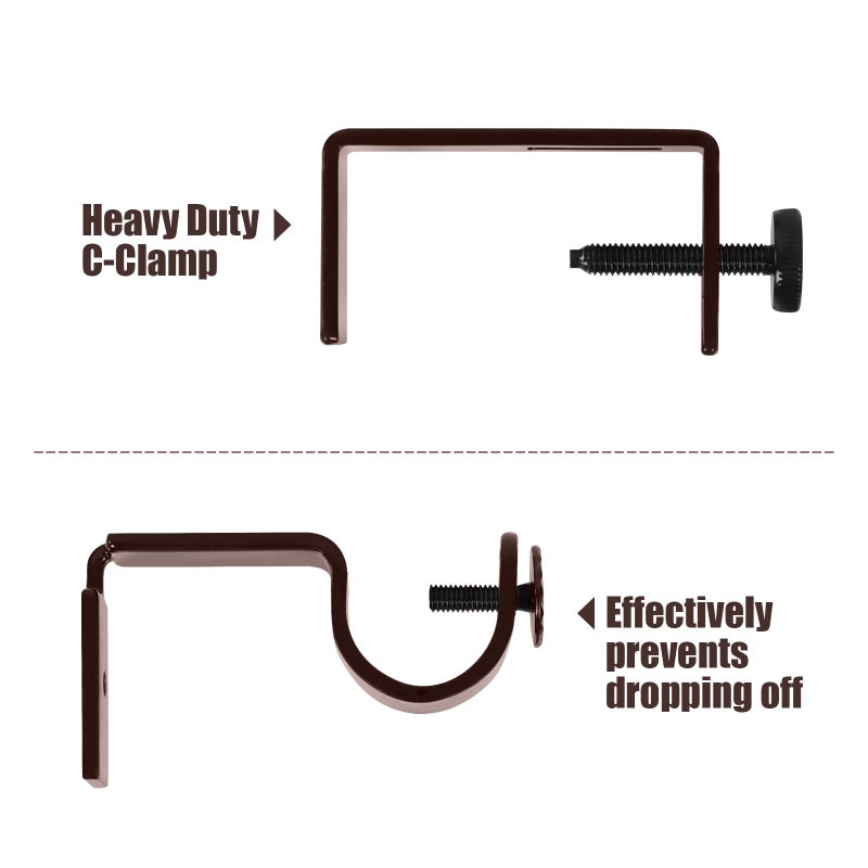 INSFITY Outside Mounted Blinds Curtain Rod Bracket (Only Fit for 1.3-2 inches Rectangle Headrail) No Drill No Tools Required - Image 3