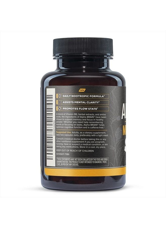 Onnit - Alpha Brain Premium Nootropic Brain Supplement, 30 Count, for Men & Women - Caffeine-Free Focus Capsules for Concentration, Brain & Memory Support - Brain Booster Cat's Claw, Bacopa, Oat Straw - Image 1