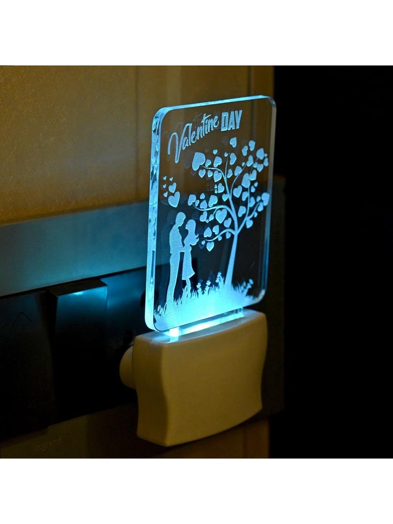 Somil 3D Illusion The Sweet Couple Multi Colour LED Night Wall Lamp, Self Color Changing, Dia: 5 X 10 X 5 Cm - Image 3