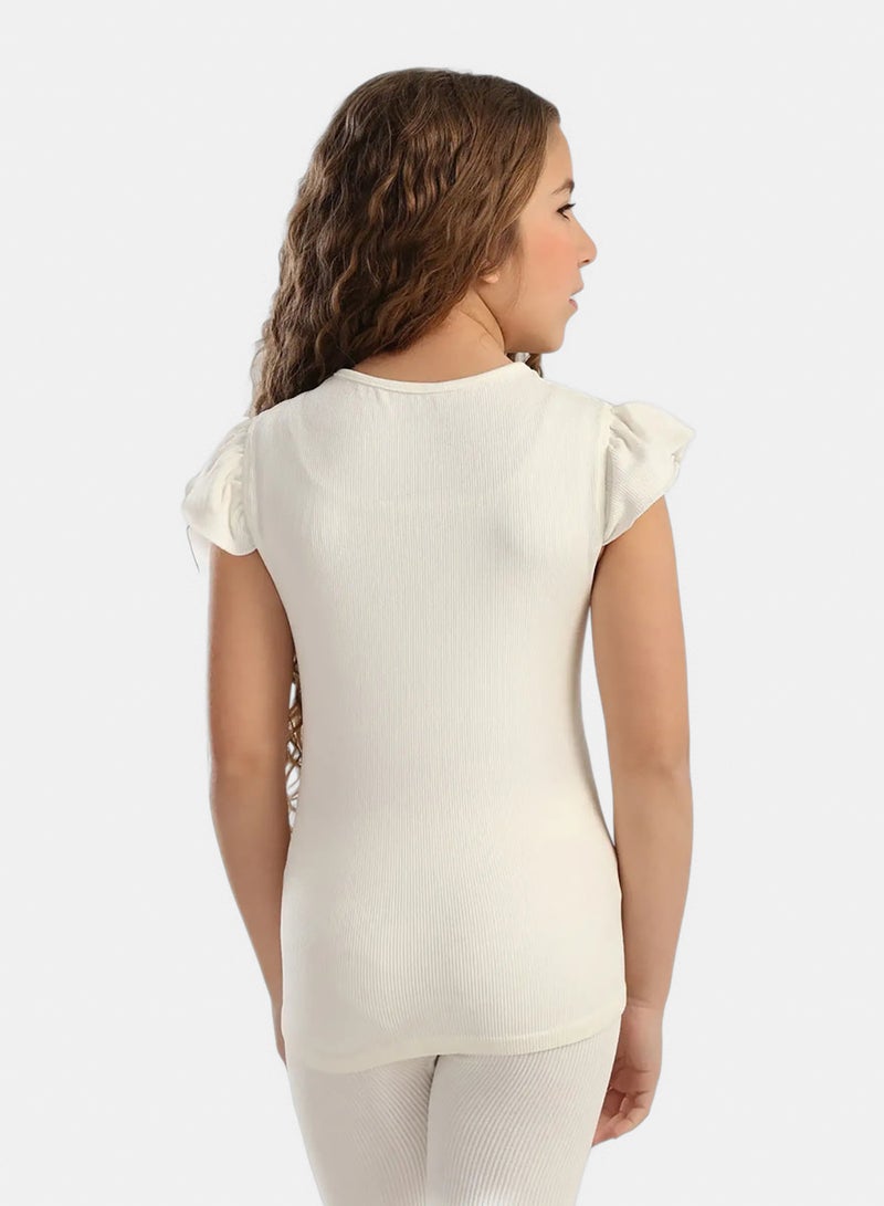 Carina Girly Ribbed Ruffle Top - Image 4