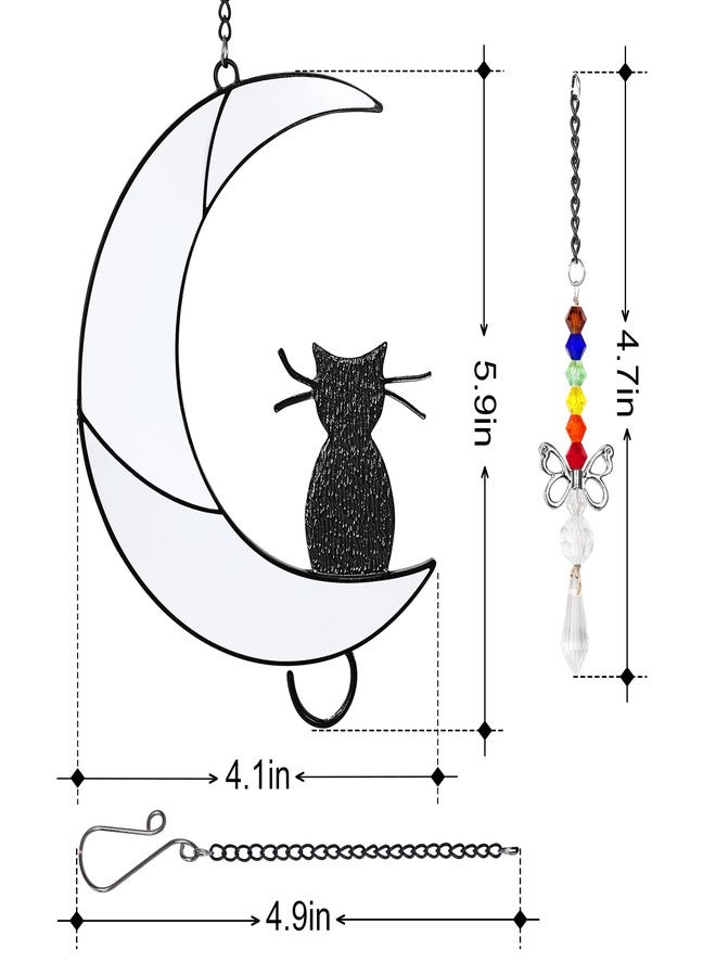 Godboy Black Cat on Moon, Hanging Ornament Gift, Cat Memorial Gifts, Pet Loss Sympathy Gift, for Cat Lovers - Image 3