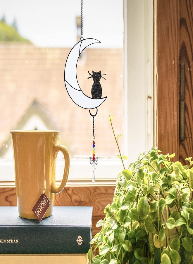 Godboy Black Cat on Moon, Hanging Ornament Gift, Cat Memorial Gifts, Pet Loss Sympathy Gift, for Cat Lovers - Image 5