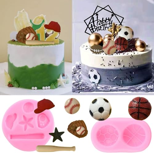 Mujiang Ball Silicone Molds Football Baseball Basketball Rugby Fondant Mold For Cake Decorating Chocolate Candy Clay Set Of 4 - Image 4