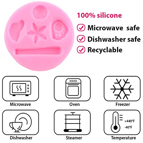 Mujiang Ball Silicone Molds Football Baseball Basketball Rugby Fondant Mold For Cake Decorating Chocolate Candy Clay Set Of 4 - Image 2