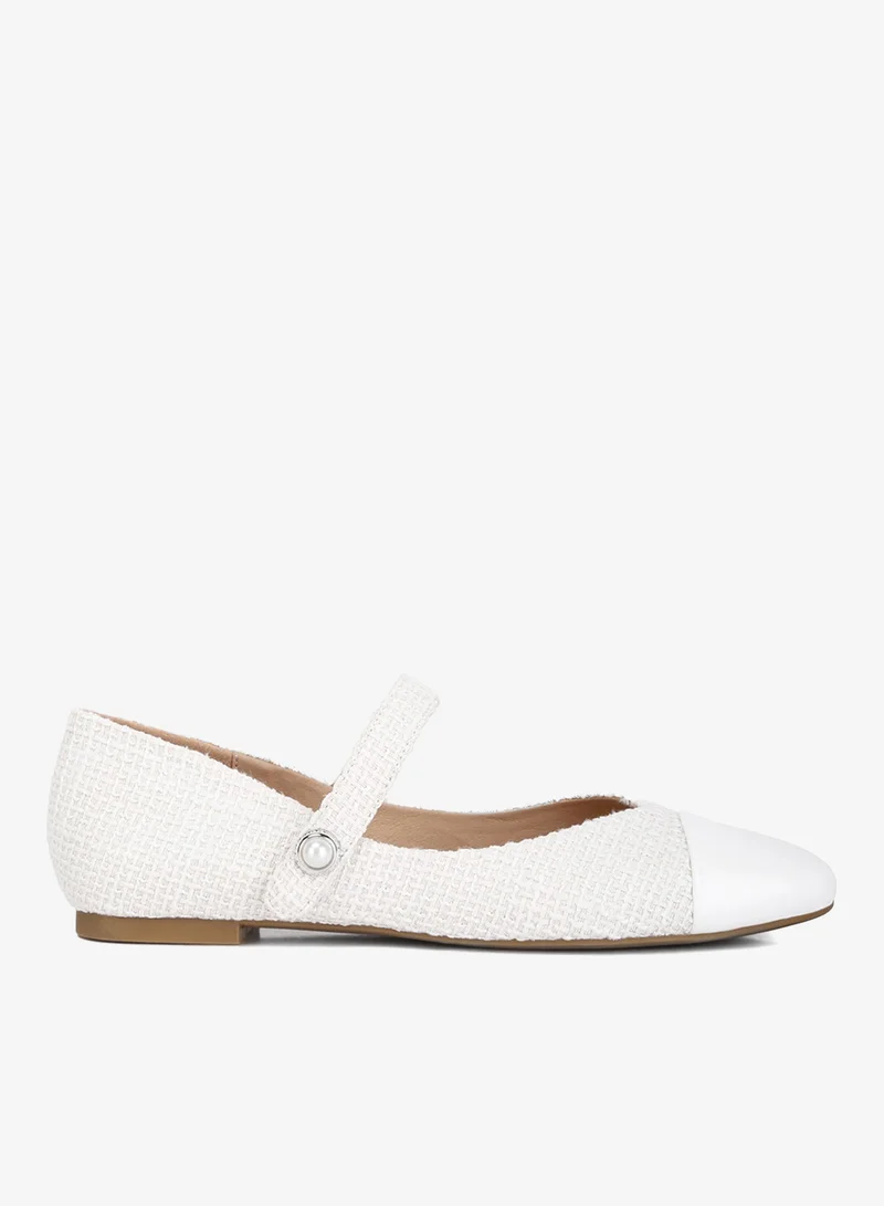 White Patent Toe Cap Satin Mary Jane