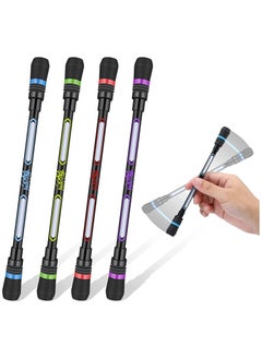 Y&D Spinning Pen, 4Pcs Rotating Rolling Finger Fidget Pens, Anti Slip Coating Decompression Gel pens, for Kids Adults  - Image 1