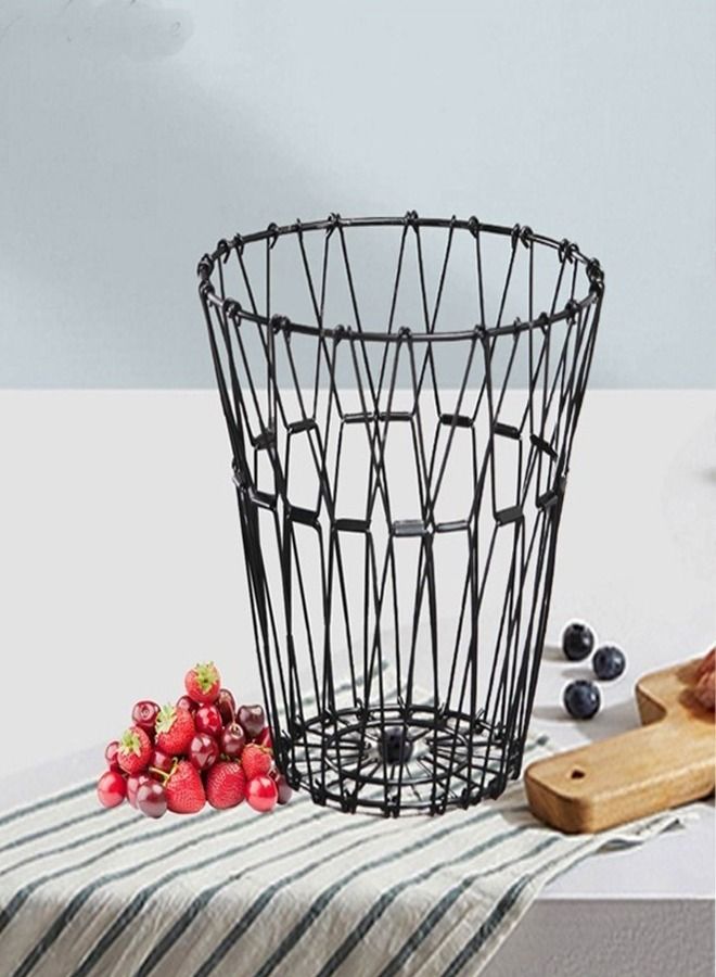 fashionhome 2 Pieces Multipurpose Flexible Wire Multi Shape Hollow Stainless Steel Folding Storage Fruit Basket  - Image 5