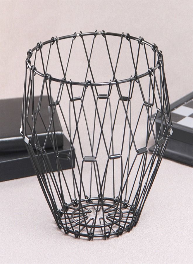 fashionhome 2 Pieces Multipurpose Flexible Wire Multi Shape Hollow Stainless Steel Folding Storage Fruit Basket  - Image 4